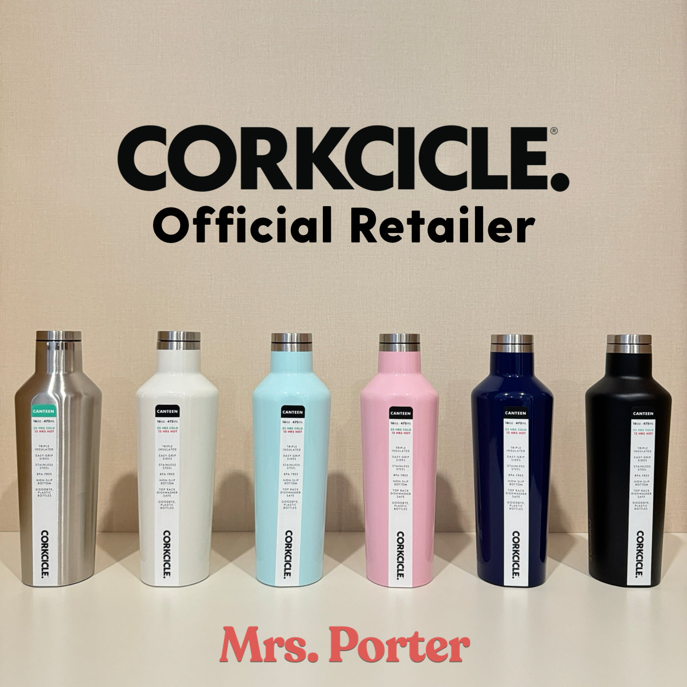 CORKCICLE® Canteen 16oz Stainless Water Bottles