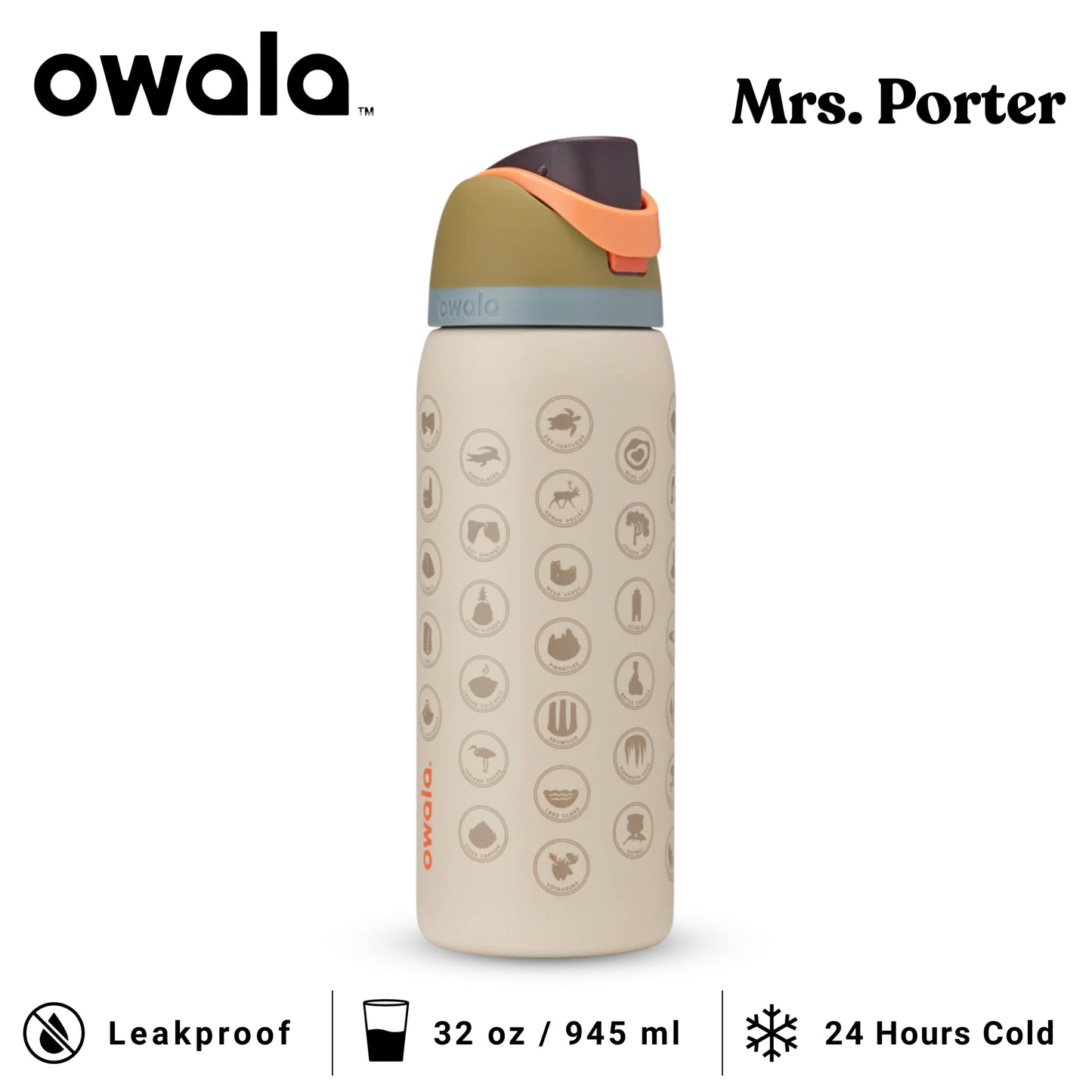 Owala FreeSip™ 32-Ounce (945ml) Insulated Stainless-Steel Water Bottle