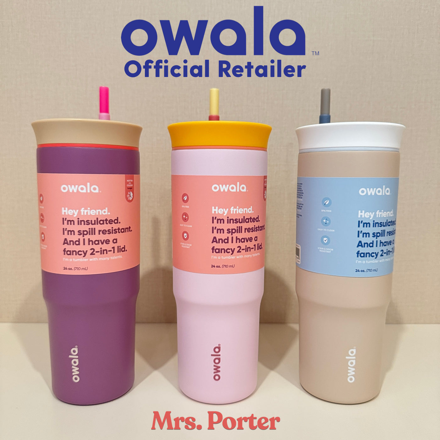 Owala 24oz (710ml) Tumbler (Stainless Steel)