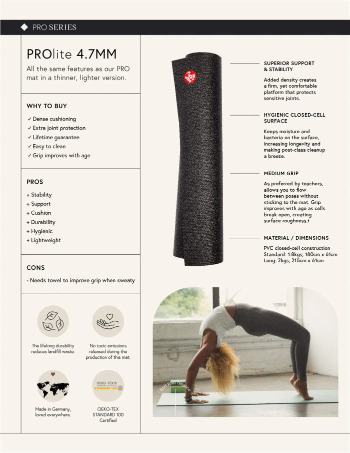 Manduka PRO Lite (4.7mm) 180x61 cm