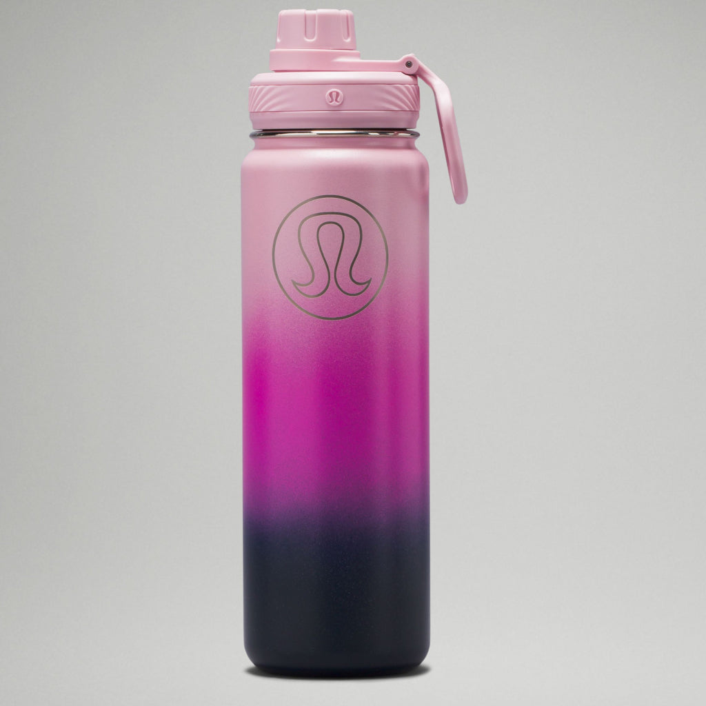 Lululemon Back to Life Sports Insulated Water Bottle Flip Top White 24 oz