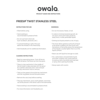 Owala FreeSip® Twist Insulated Stainless Steel Water Bottle